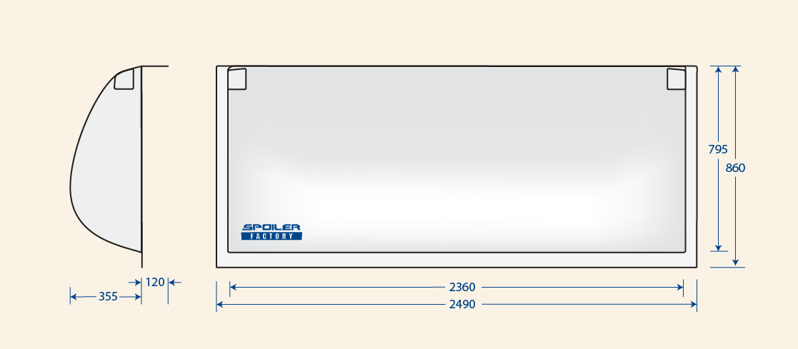 Spoiler Factory 8-W Truck Wind Deflector