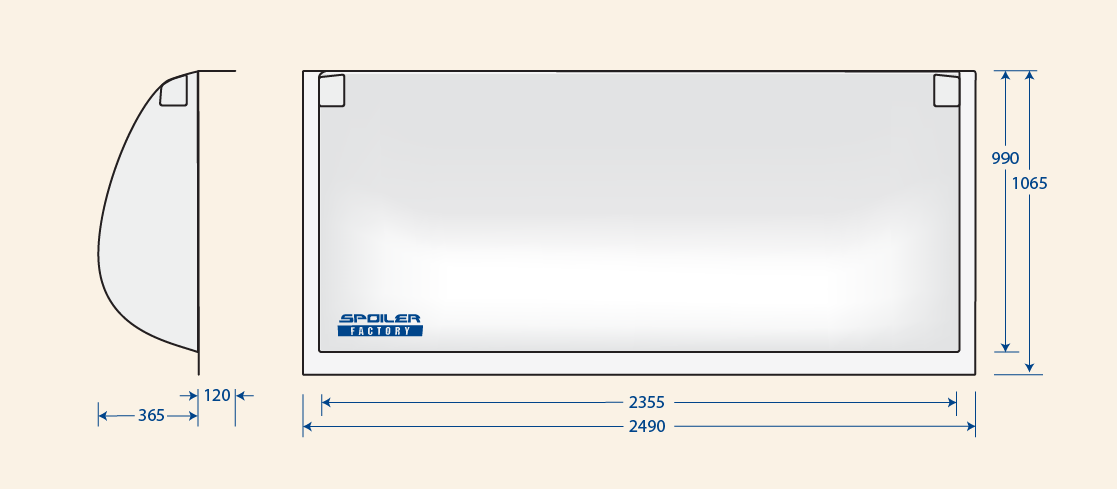 Spoiler Factory 8-3W Truck Wind Deflector