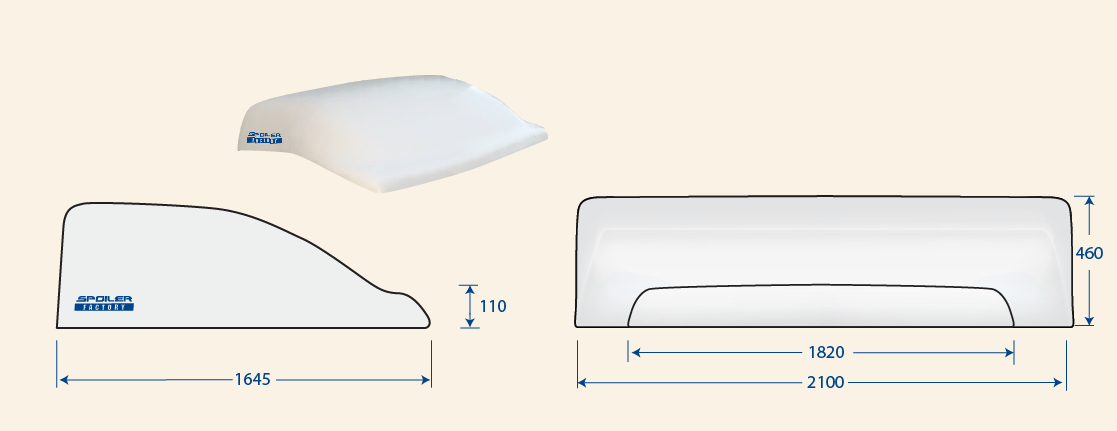 Spoiler Factory Cab Top Low Profile Wind Deflector